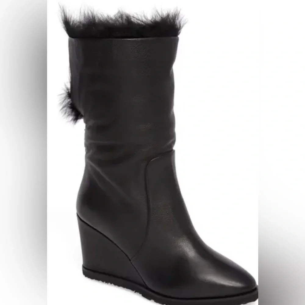 Taryn‎ Rose Black Winter Wedge Boots